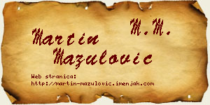 Martin Mazulović vizit kartica